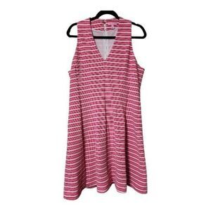 NWOT Lilly Pulitzer Briana Dress Capri Pink Ottoman Stripe Fit &‎ Flare Size XL